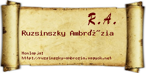 Ruzsinszky Ambrózia névjegykártya